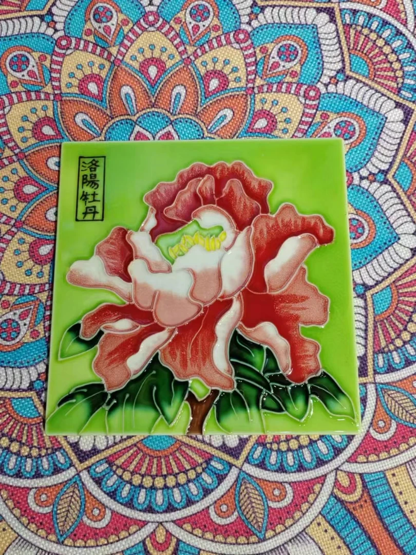 【贝尔】手工文创全人工手绘立体浮雕陶瓷板画25*40单瓷片