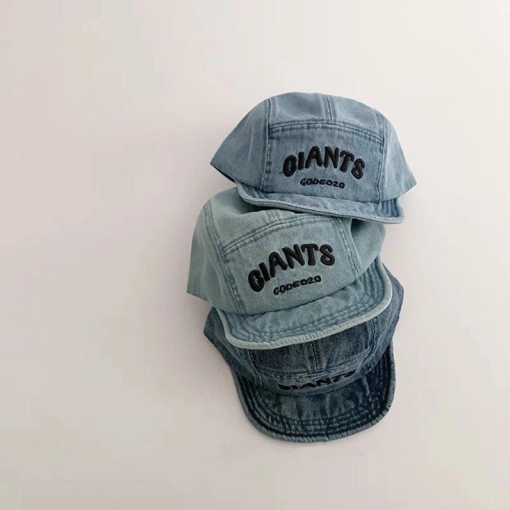 宝宝帽子时尚复古牛仔鸭舌帽男童女童春秋遮阳水洗软檐棒球帽时尚