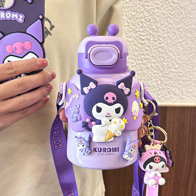 三丽鸥库洛米保温杯女生高颜值不锈钢水壶便携学生儿童可爱水杯子