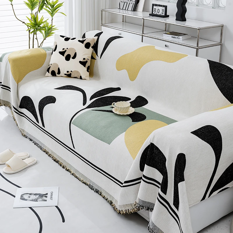 邓肯2024新款沙发巾简约雪尼尔全包万能套罩盖布四季通用单双三人