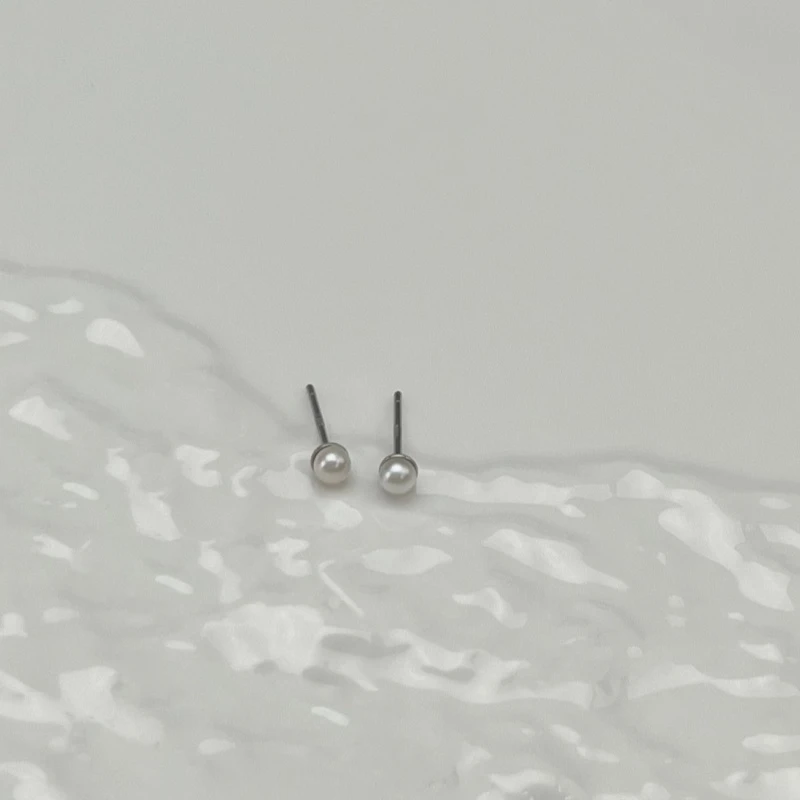 海水akoya2-3mm,S925耳钉（很小很小很小）特别特别小