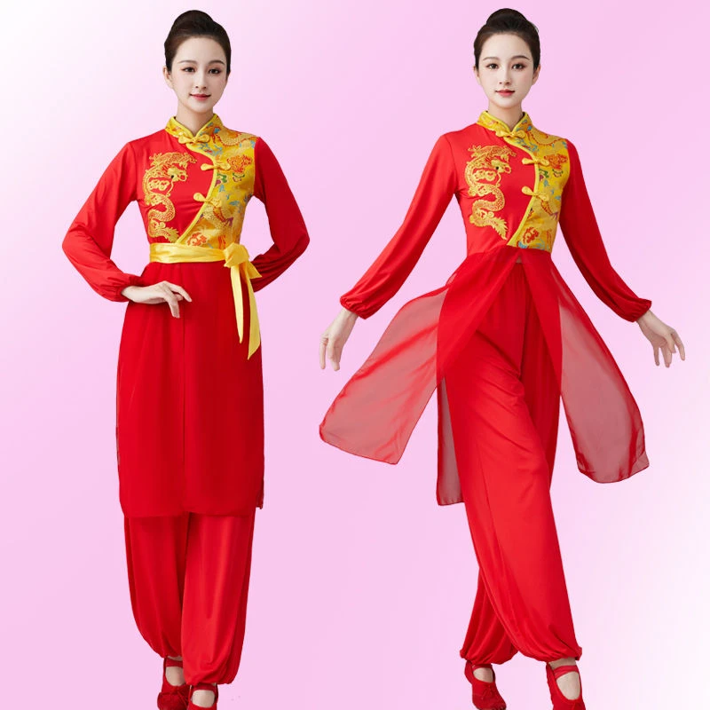 广场舞服装套装秋新腰鼓舞打鼓服比赛威风锣鼓舞蹈演出服团体服女