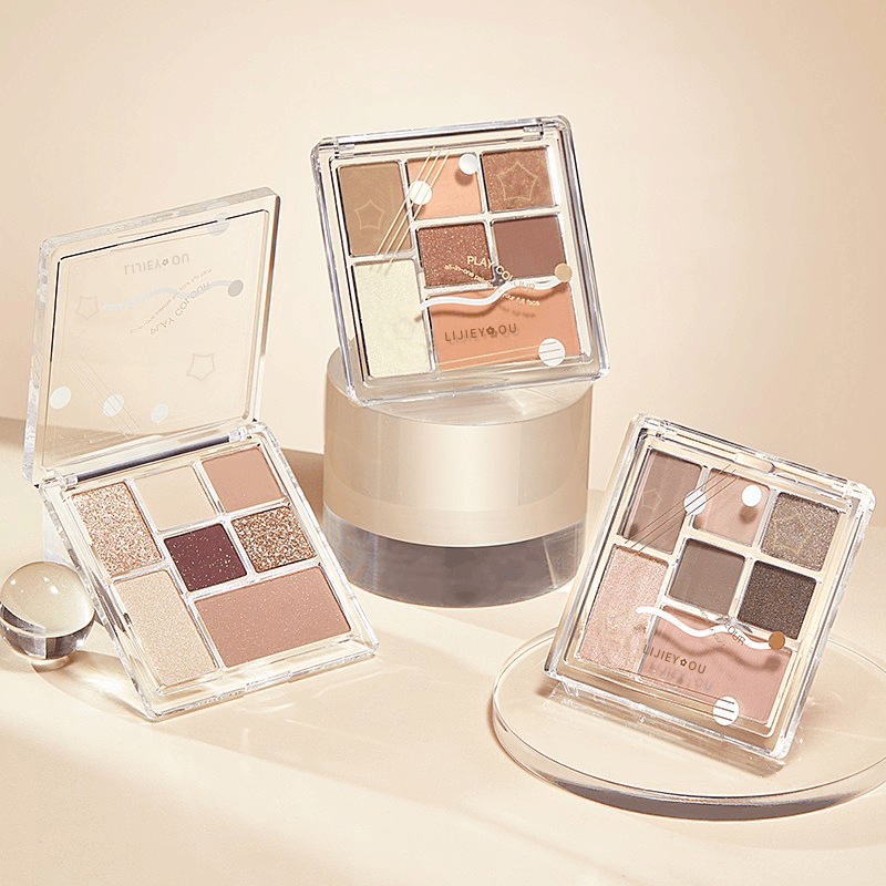 LIJIEYOU七色眼影修容腮红多功能一体盘七巧板哑光高光上色显色