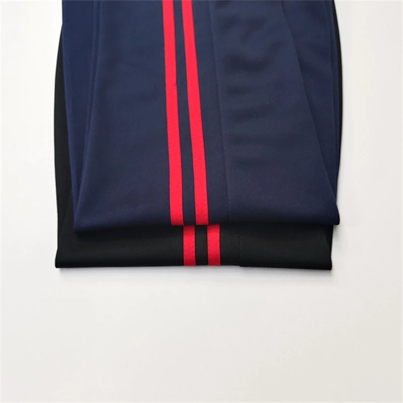 深蓝色双红条校服裤子男女生黑色薄款休闲裤中小学生两道红杠校裤