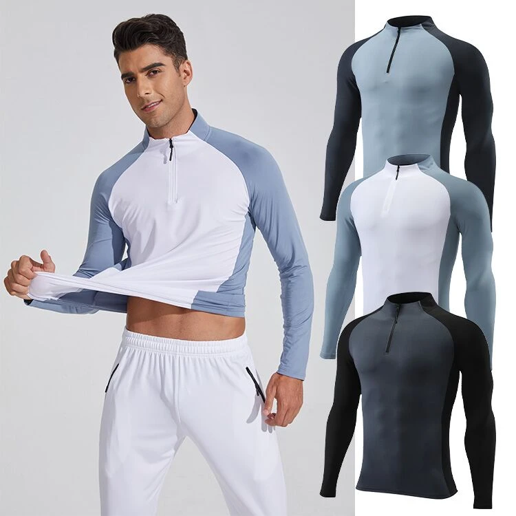 运动T恤男长袖骑行速干衣服跑步春秋季田径足球篮球训练健身上衣