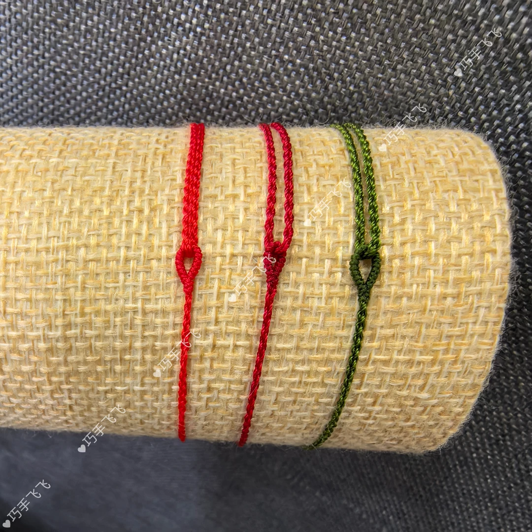 非金属布艺手链 手工编织极细本命年小众 可调隐形节手脚链素红绳