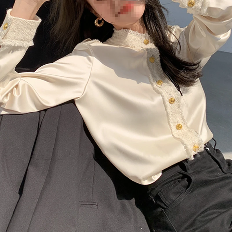 【轻薄衬衫】设计感女春夏秋洋气上衣通勤名媛长袖衬衫40103