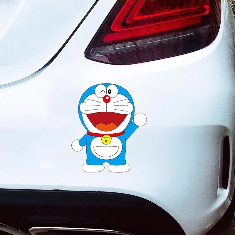 机器叮当猫趣味车贴哆啦A梦可爱摩托电动车装饰划痕遮挡防水贴画