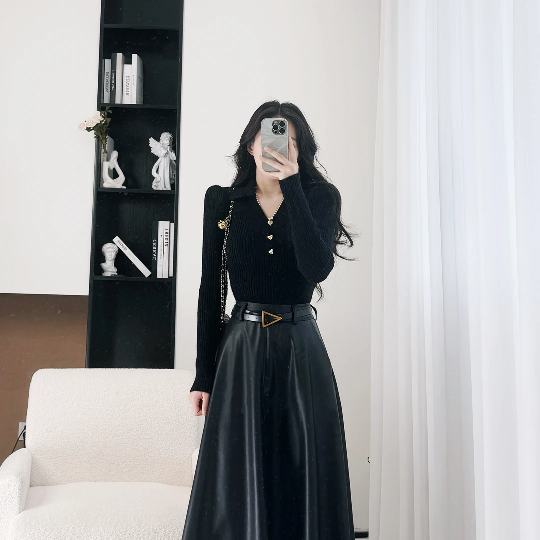 小八定制25现货秋季新轻熟风显瘦气质优雅上衣+半身裙 10162 LSC