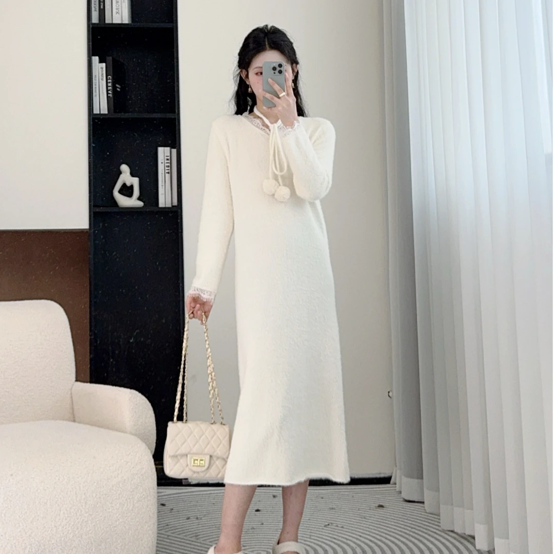 小八定制2025秋季新款时尚气质长袖设计师高级感连衣裙 10214 LSC