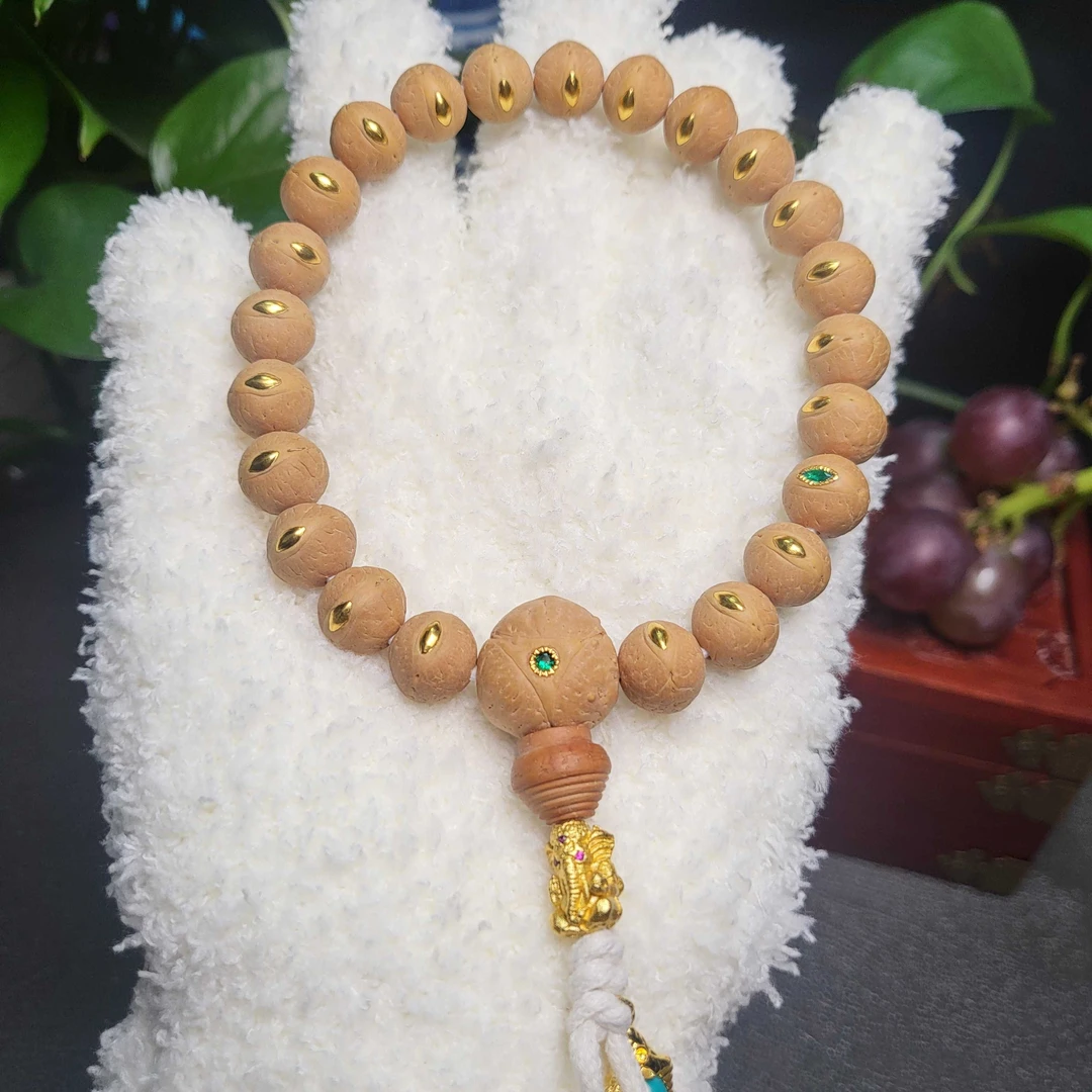 2024灵珠菩提独家设计--盖世凤眼系列24K+绿宝 11mm进10mm