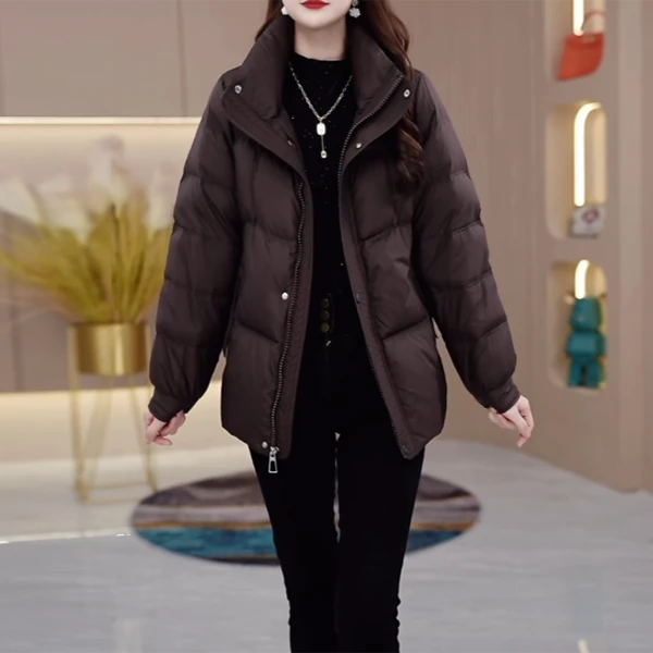 时尚气质羽绒服女款2025冬季新款洋气减龄小个子立领加厚保暖外套