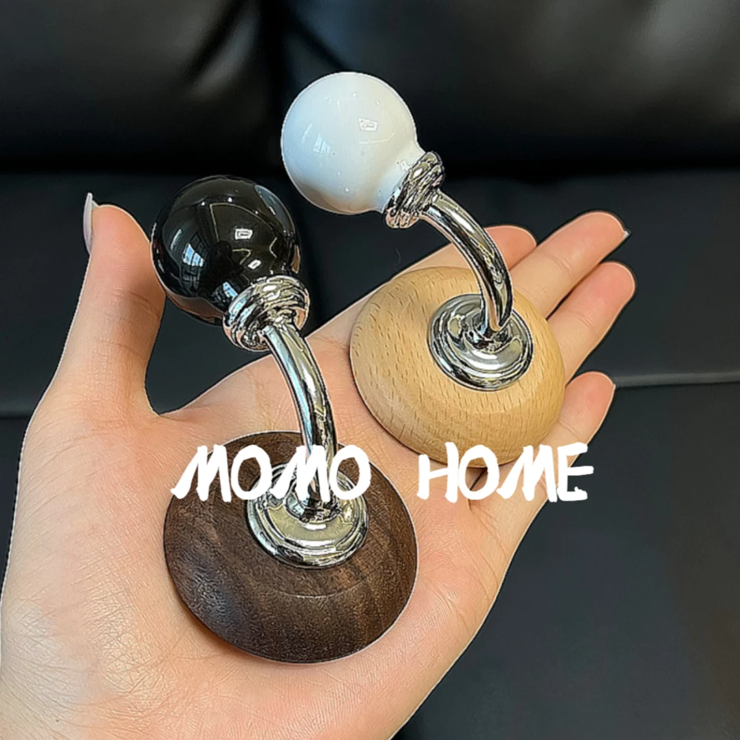 MO.MO日系简约免打孔磁吸式挂钩防盗门磁铁无痕钉吸铁石实木 · 榉