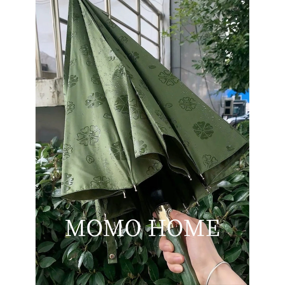 MOMO·24骨遇水开花加大抗风伞长柄雨伞大量直杆弯柄 ·
