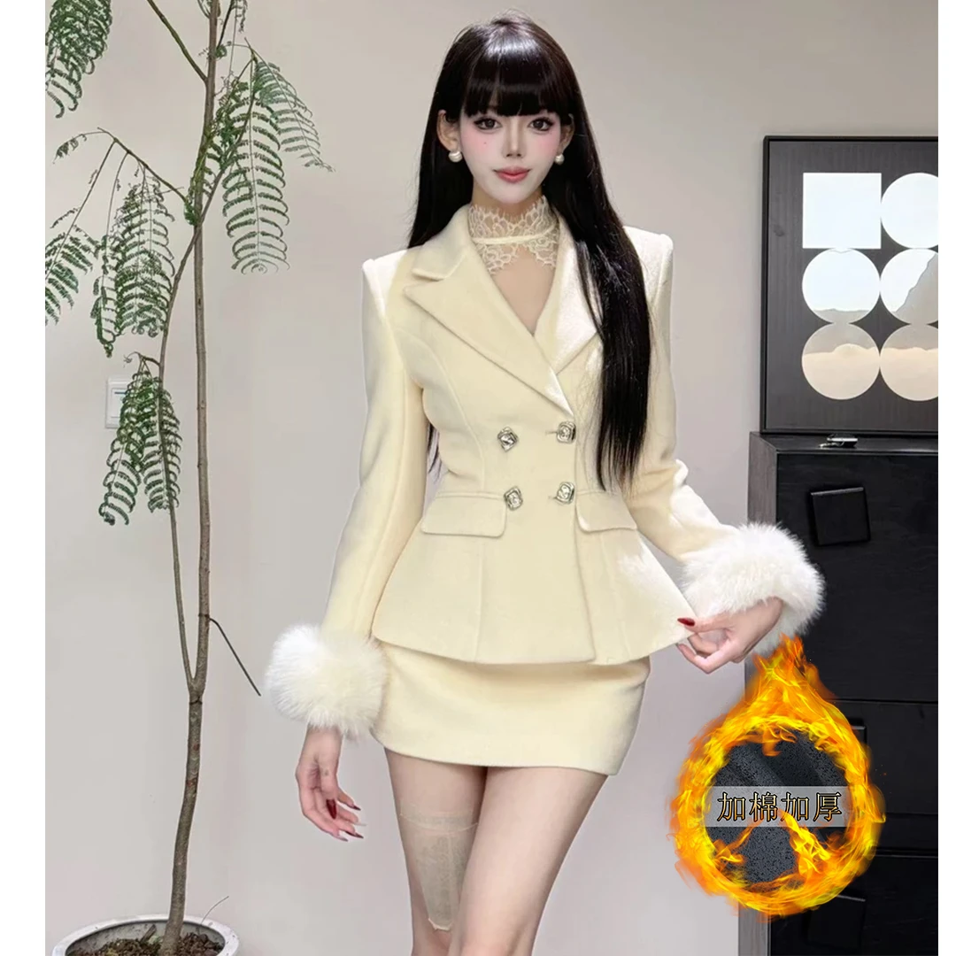 加棉加厚显瘦新款女装显瘦气质网红宽松时尚轻奢韩版套装3308