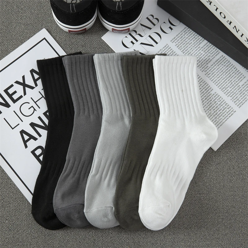 男士春夏季薄款中筒袜轻薄透气吸汗防臭抗菌潮流百搭运动休闲潮袜