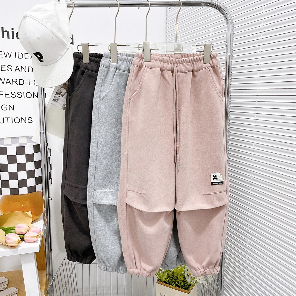 秋季新款女童卫裤中大童秋装潮童百搭时尚休闲卫裤zb3541简约童品