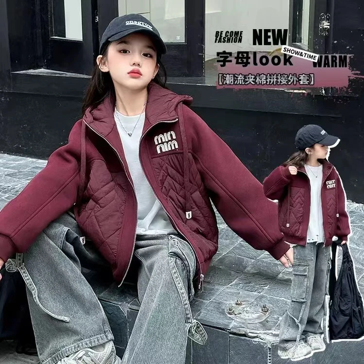 冬季新款女童外套中大童童装休闲宽松洋气潮童外套zb3773简约童品