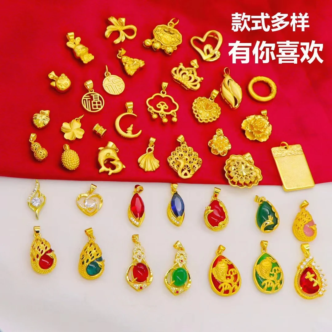 铜合金吊坠 素款编织气质18K金色吊坠女时尚挂坠真蝴蝶结单坠子