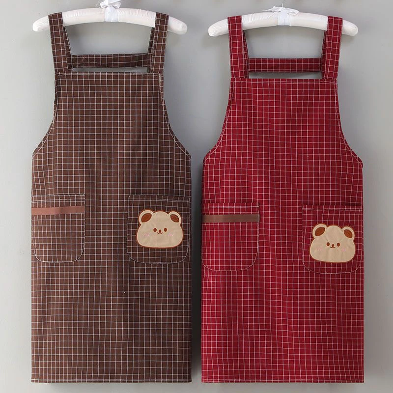 网红新款洋气可爱中长款高档双肩薄款耐磨围腰耐脏防污围裙工作服