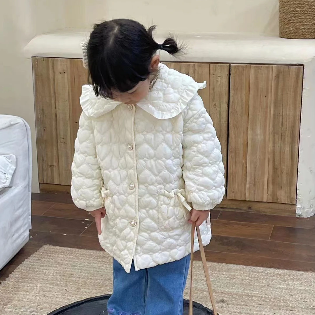 【编号K837】23RD6066-34- 儿童爱心娃娃领棉服 杏色-QF