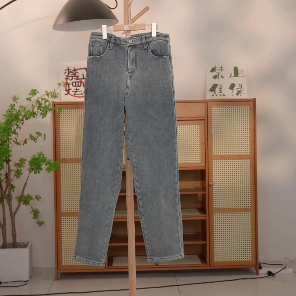 【编号M815】Q1072-06-儿童加绒牛仔裤复古浅蓝色-SWD