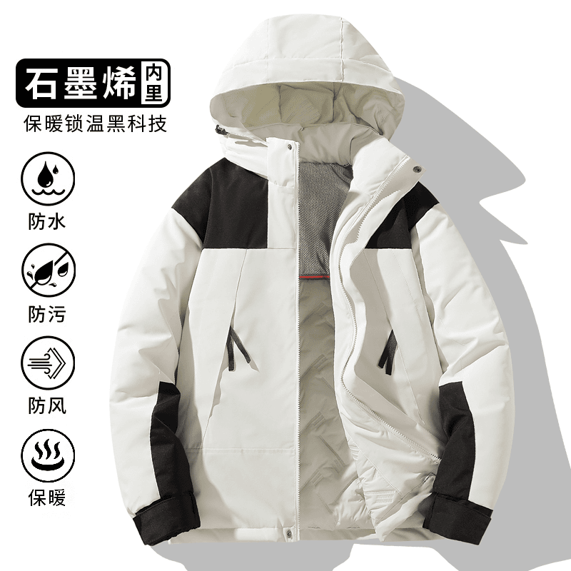 安克森秋冬季户外石墨烯冲锋衣棉服棉袄保暖防风登山服男女外套