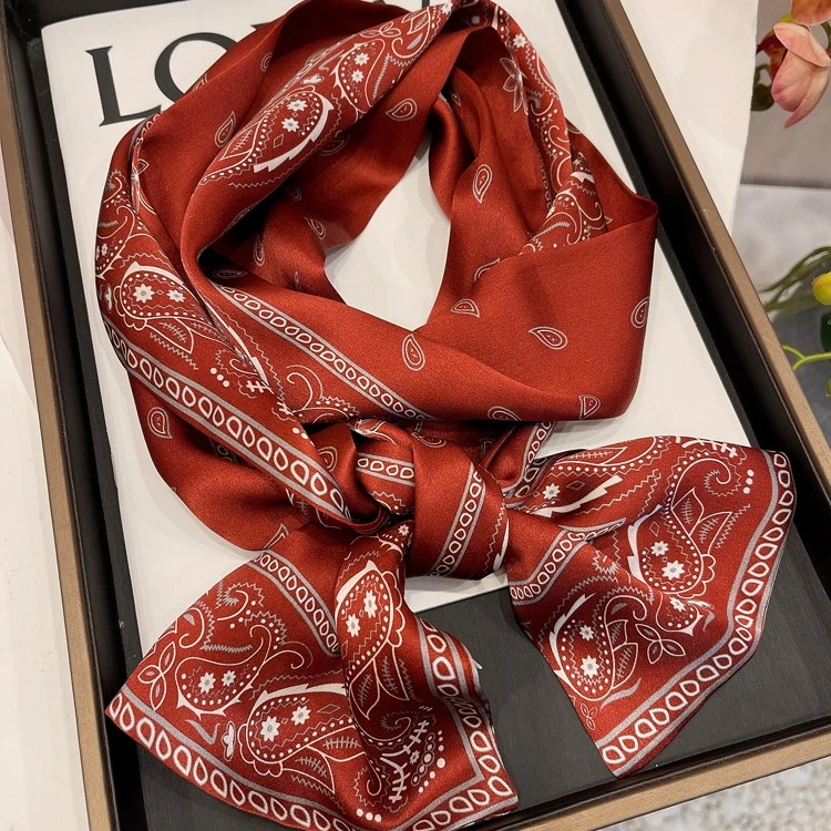 Qiantang Story/钱塘故事 酒红小果 12姆米双层双面 16*150cm