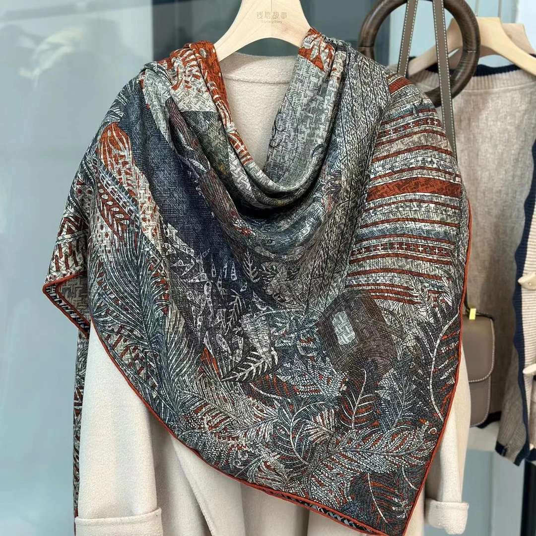 Qiantang Story/钱塘故事140丝绒-编织仲夏夜围巾135*135cm