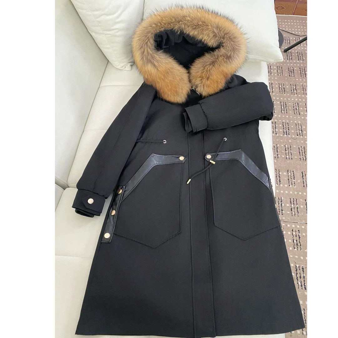 【奢香夫人】新款极寒女款派克服獭兔毛内胆貉子毛领长款专业派克服