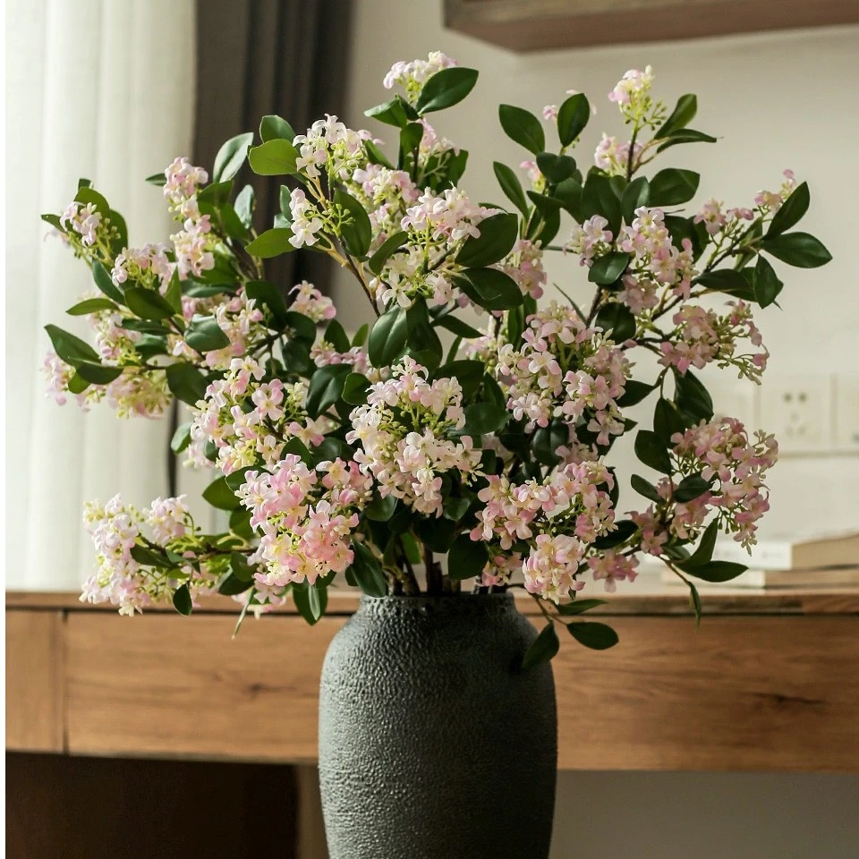 千里香仿真花田园小野花茉莉花家居摆件丁香花客厅餐桌面插花假花