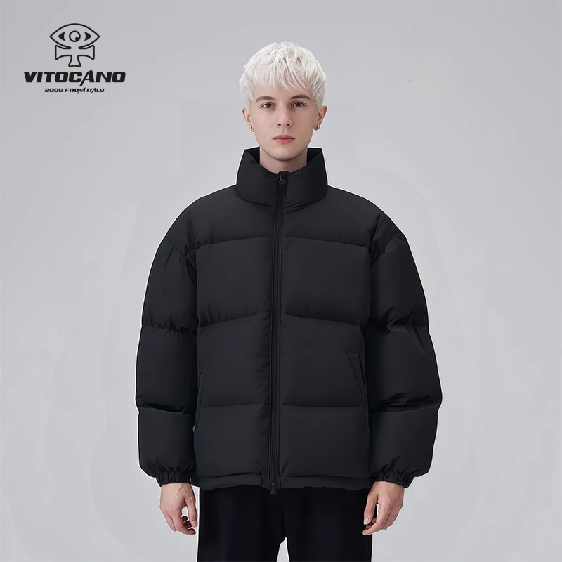 vitocano男女运动情侣加厚保暖立领冬季宽松潮流夹克外套