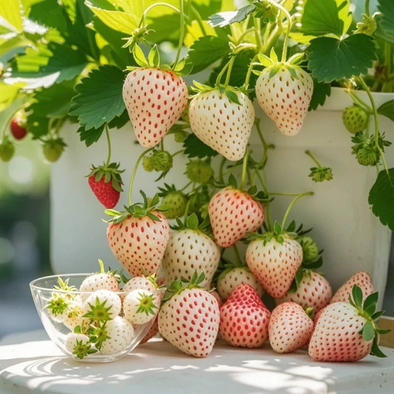【高端白草莓】天使AE带盆种好阳台四季种植爆花爆果草莓苗基质土