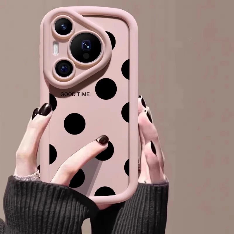 简约波点适用华为mate60pro手机壳p70高级nova12可爱情侣ultra