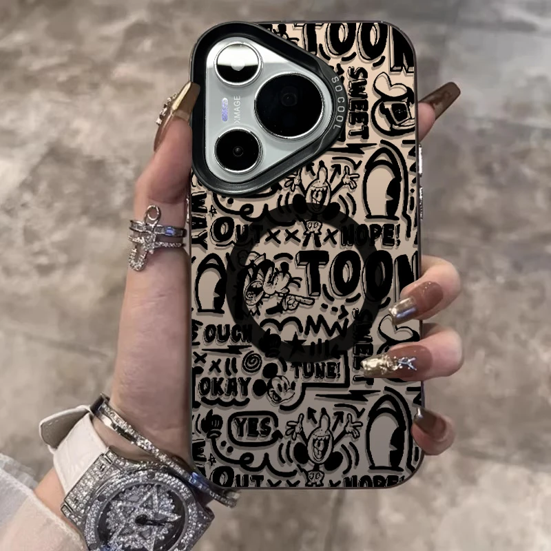米奇涂鸦磁吸壳适用华为pura70pro手机壳新款mate60pro+彩银50pro