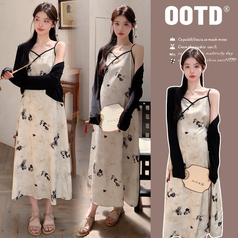 孕妇夏季连衣裙新款复古时尚气质显瘦洋气减龄辣妈百搭孕妇裙子