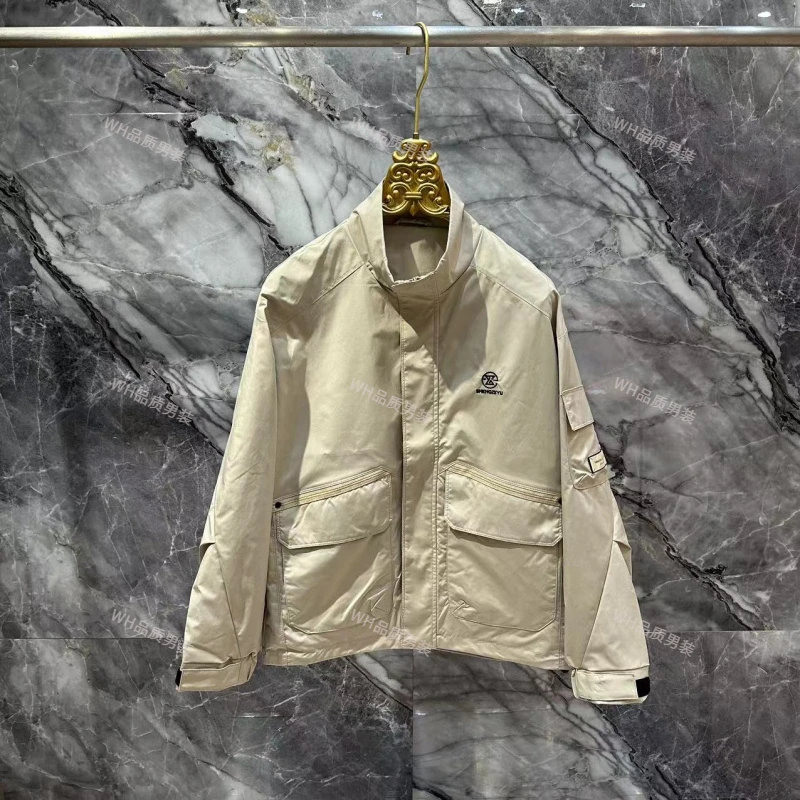 春季休闲百搭帅气韩版修身立领工装外套夹克72061