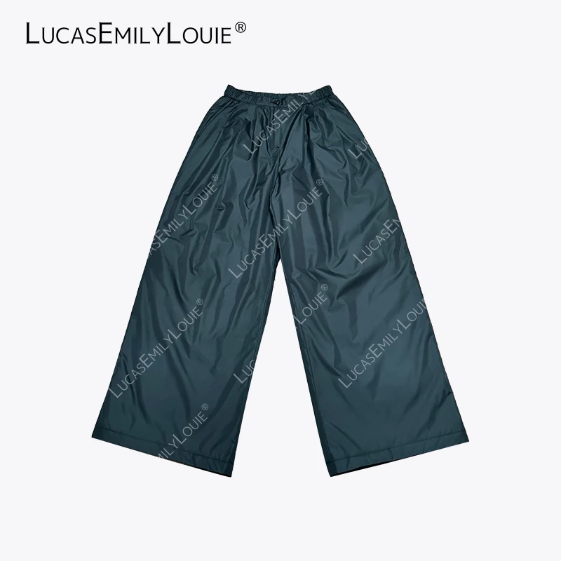 LUCASEMILYLOUIE 极简休闲风松紧腰百搭阔腿大屁屁棉裤2411005