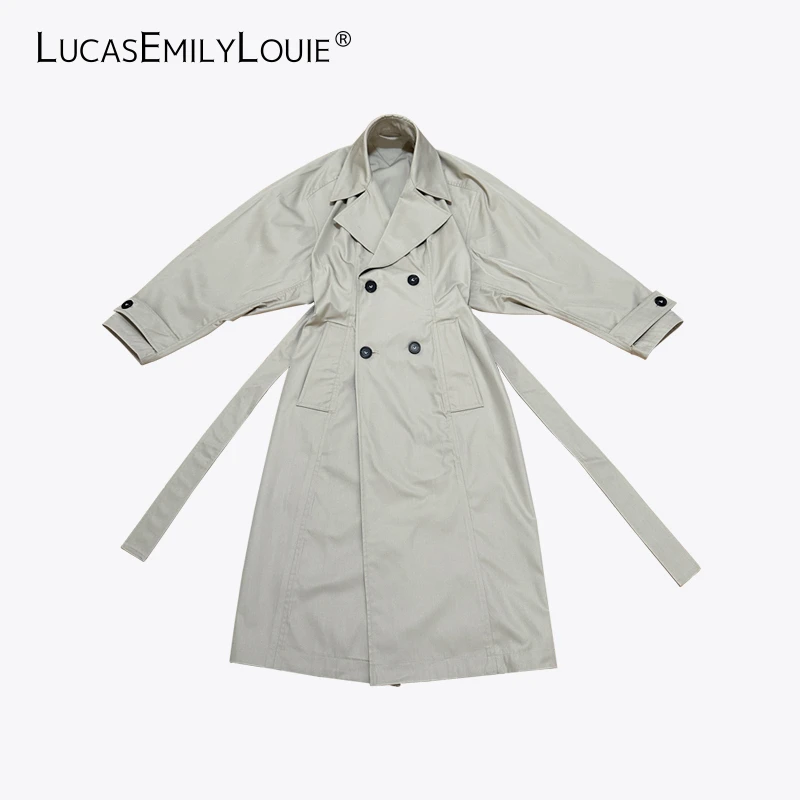 LUCASEMILYLOUIE 经典双排扣气质通勤风衣外套2310812