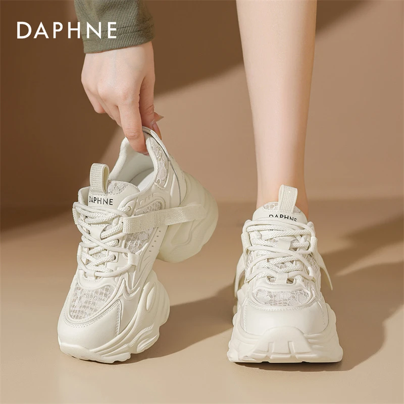 达芙妮厚底老爹鞋女2025新款春季运动鞋百搭显脚小时尚休闲小白鞋