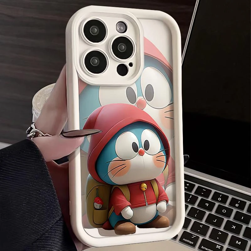 可爱哆啦呆萌趣味适用iPhone15华为60vivo小米红米OPPO磨砂手机壳