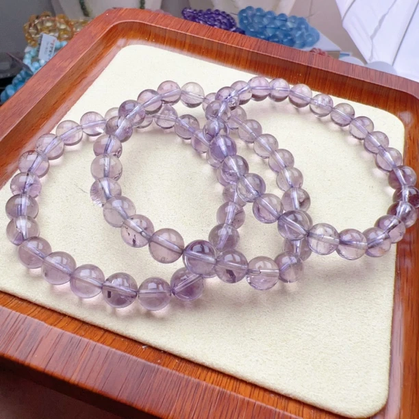 青尔珠宝 天然玻利维亚紫水晶手串（发一条）（内有晶体棉絮色带）