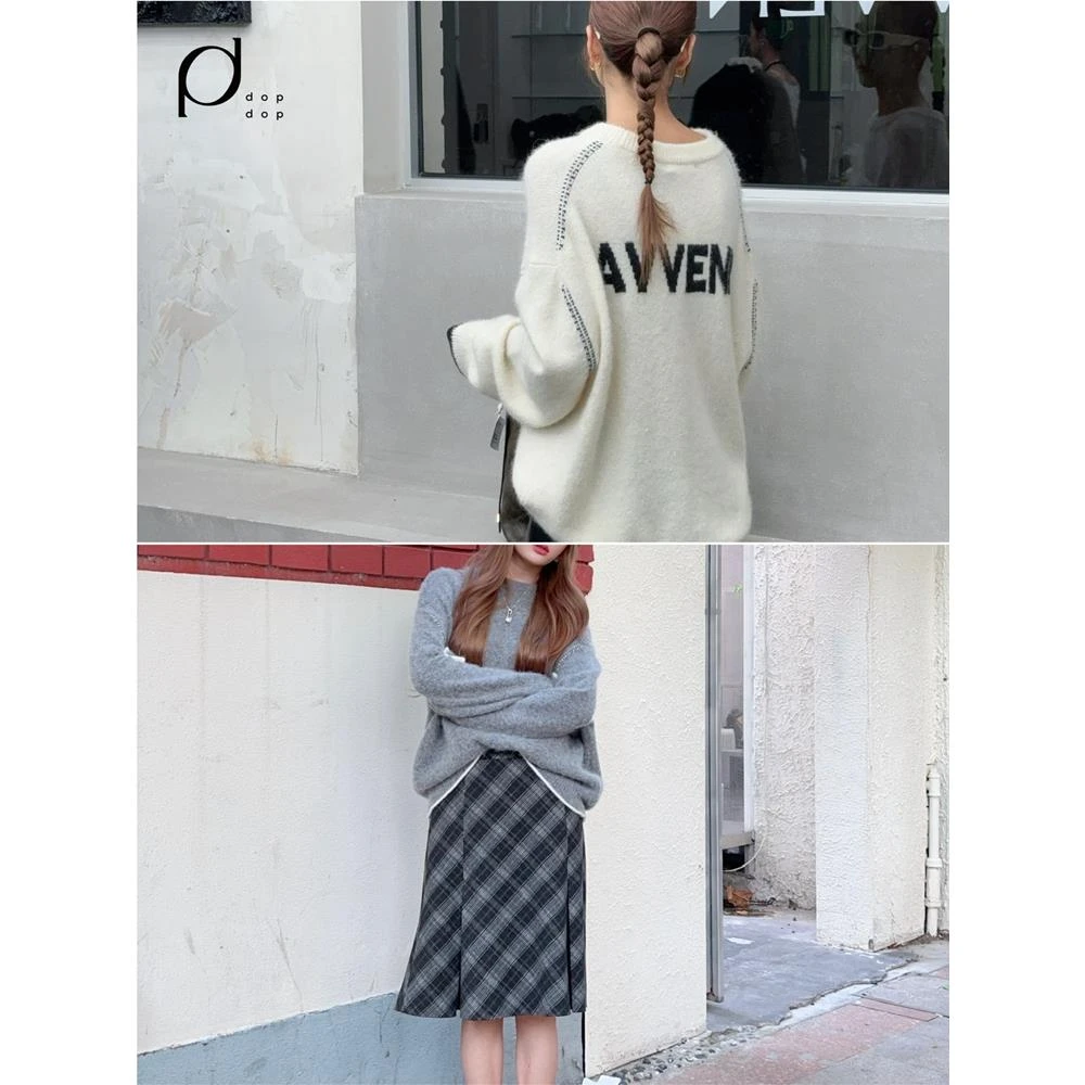 AVVENN2024冬后背撞色提花logo套头毛衣1490dopdop买手店