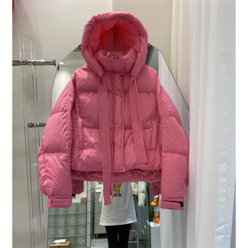 波司断码2023年新款冬季韩版羽绒服女装短款连帽加厚时尚小个子