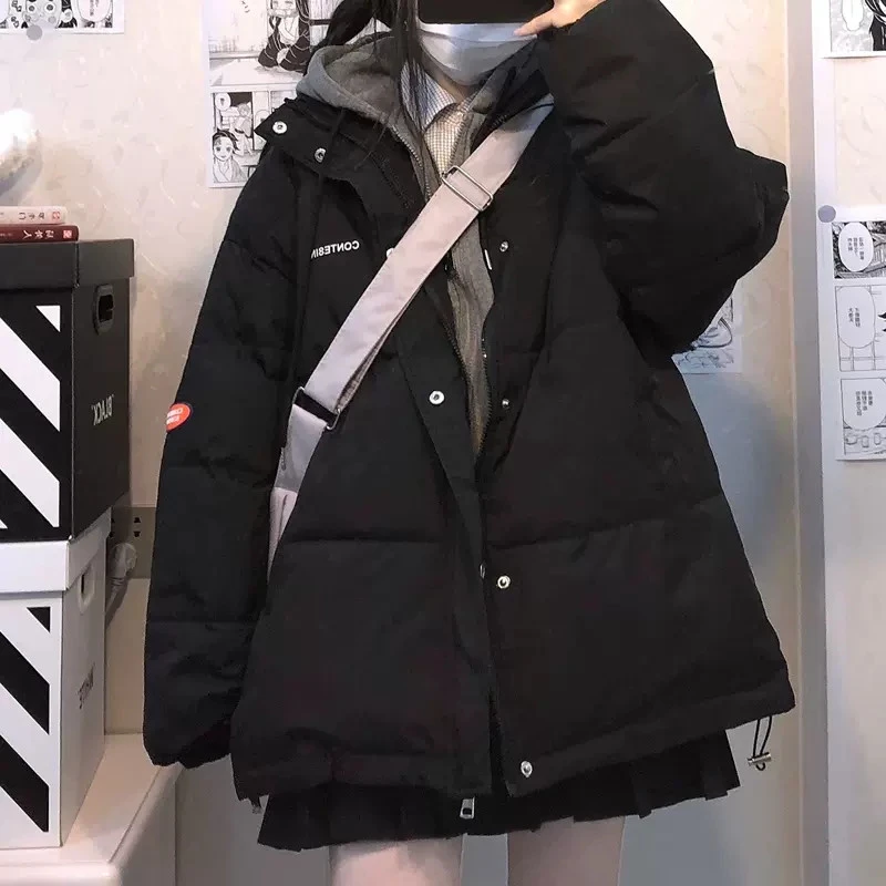 波司断码中学生羽绒服15女生冬季棉服新款面包服13大童韩版宽松棉