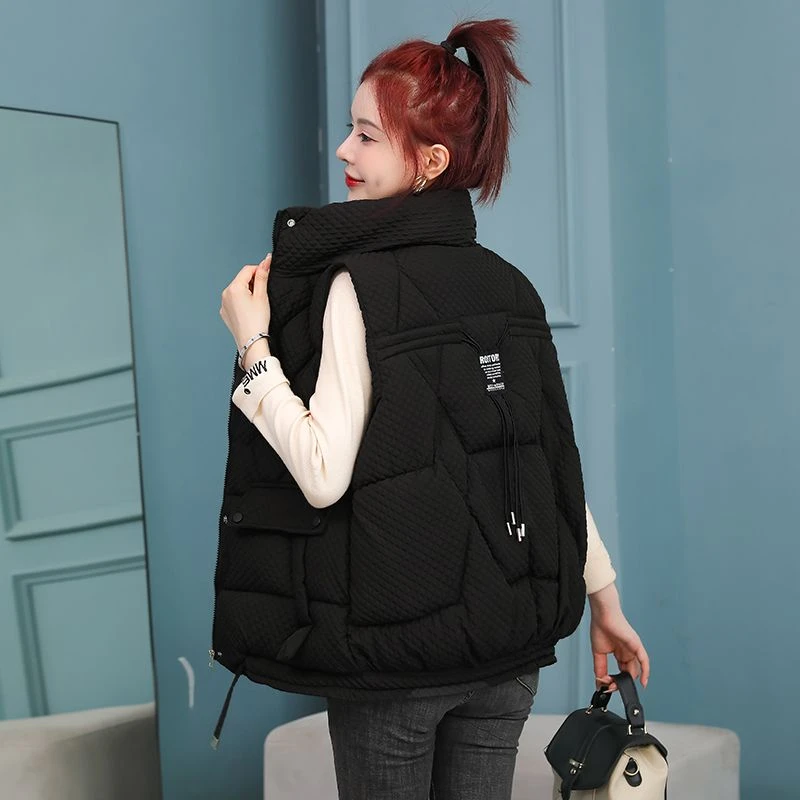 波司断码立领羽绒马甲女2023新款欧版秋冬加厚马夹外套百搭背心马