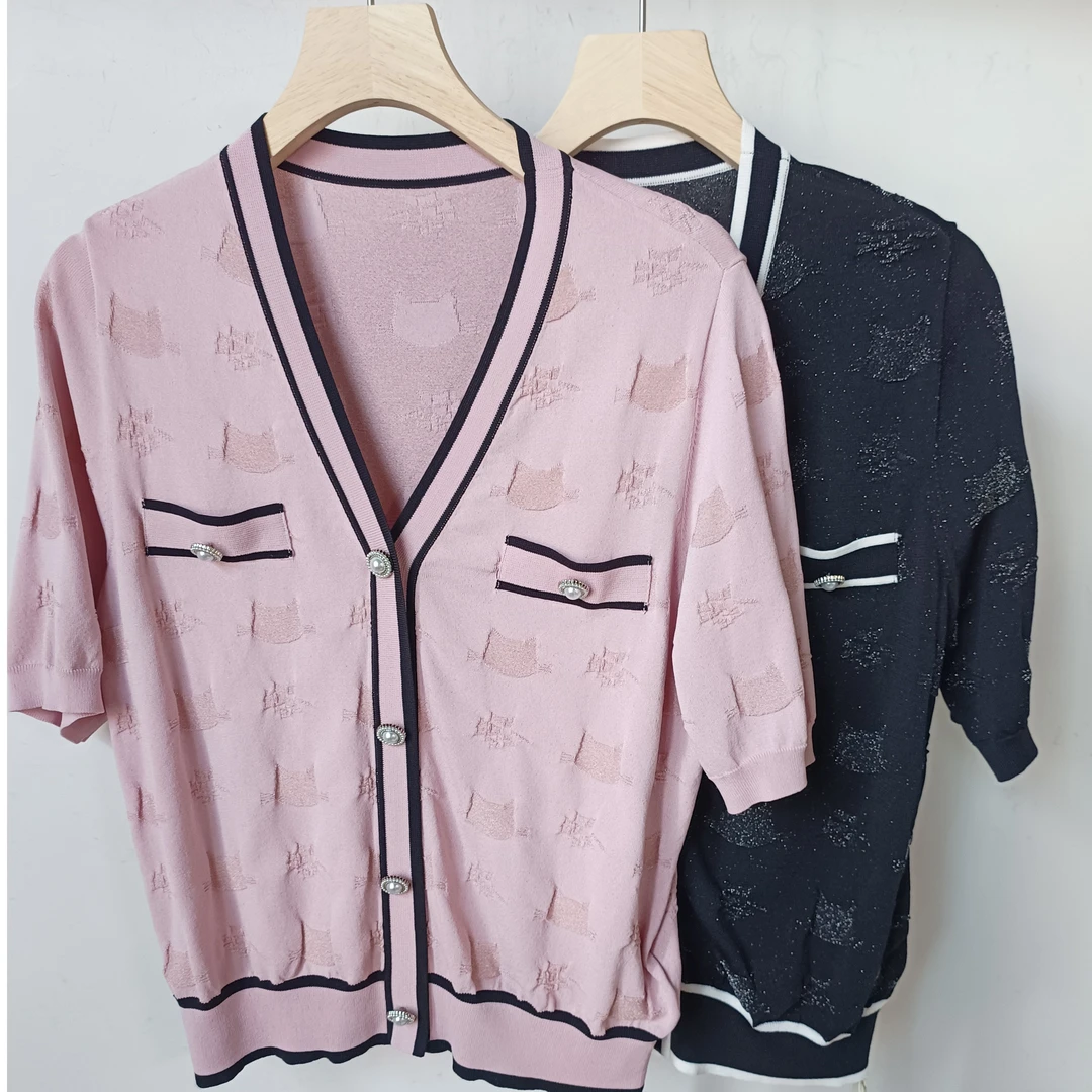 源头厂家直销女装V领气质时尚百搭小香风针织毛衫