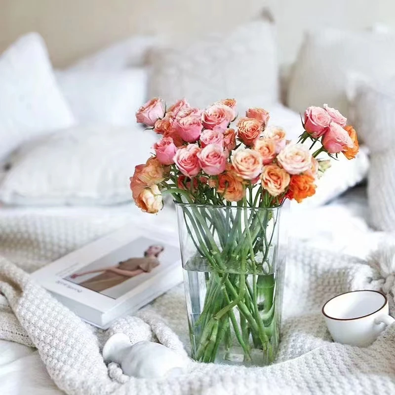 亚克力醒花桶养花桶高透明加厚耐摔花店大号插花桶