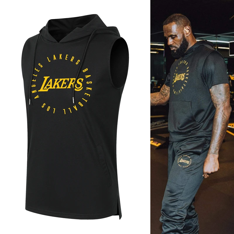 新款连帽投篮服背心男美式篮球训练服秋冬健身跑步运动T恤帽衫潮