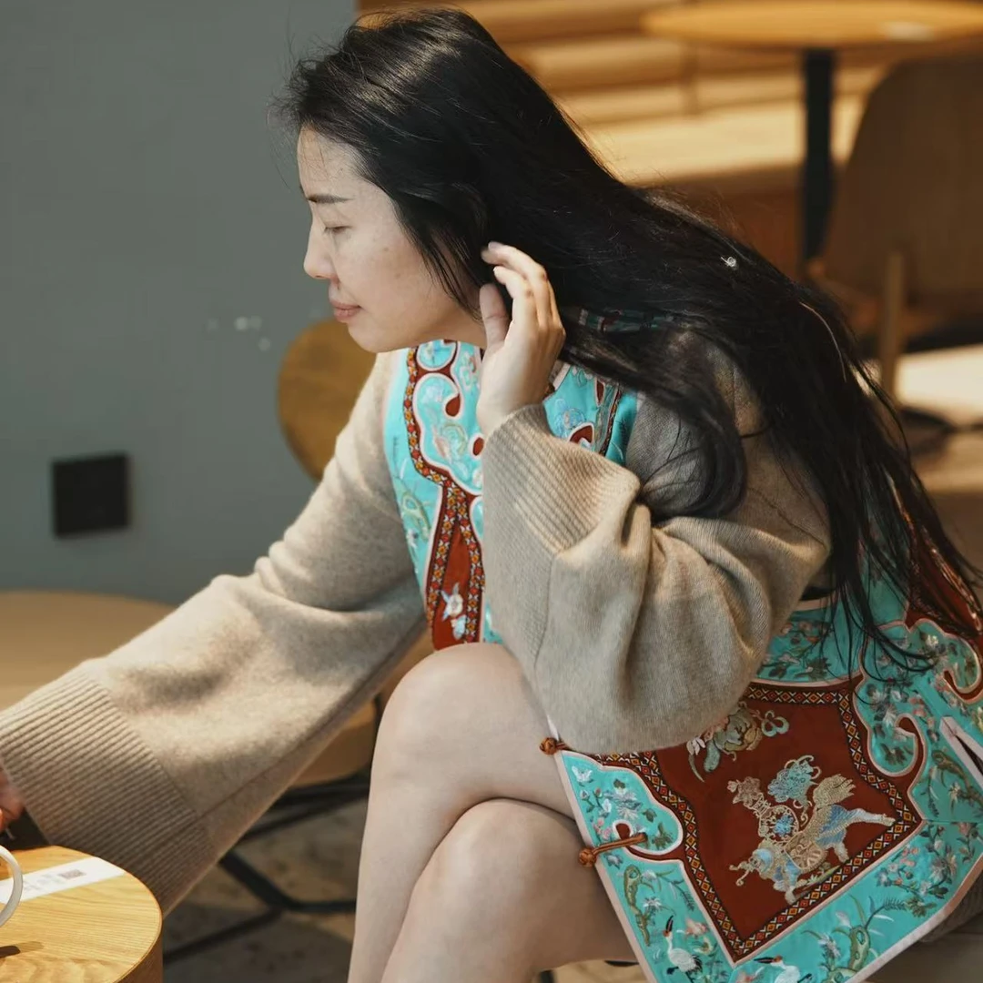 中式古风系列短款手推绣单款小马甲中国风